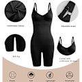 Miniatyrbillede 6 af 6: Bodysuit til kvinder med mavekontrol Shapewear Mid-lår Sømløs Full Body Shaper Justerbar - Sort