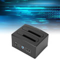 Miniatyrbild 1 av 8: Hårddiskläsare USB 3.0 till SATA I II III Dubbelfack Extern HDD Dockningsstation Offline Klonkopiering för 2,5 tum 3,5 tum HDD SSD EU-kontakt