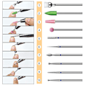 Miniatyrbild 4 av 6: 20 st set för akrylnaglar, professionell diamantborrbitssats med låda, elektrisk manikyr nagelfil för nagelborr