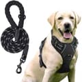 Heavy Duty Tactical Harness for Large Dogs, Adjustable Anti-Pull, Reflective, Easy Control, Military Style Working Dog Harness, Size L, Black