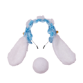 Miniatyrbilde 1 av 5: Plush Fluffy Bunny Ears Hodeplagg med Hale Tilbehør Kanin Hodebånd Festkjole