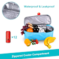 Miniatyrbillede 3 af 6: Stor netstrand strandtaske med lynlås og isoleret picnic-køleboks til strand, pool, udendørsrejser