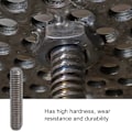 Miniatyrbilde 8 av 8: 4808 Serie M4 Rustfritt Stål Gjengede Stenger Slitesterk Holdbar Høy Hardhet Stang Bar Studs4808-0004-0020