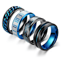 Miniatyrbillede 1 af 5: Enkel smykker, mænds titanium stål roterende ring