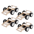 Miniatyrbillede 2 af 2: 4 stk. Håndværk DIY Trægøgle Legetøjs Sæt Læring Uddannelse Videnskab Puslespil Legetøj