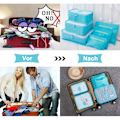 Miniatyrbillede 3 af 6: 6-delt Rejsestoragepose Multifunktionel TøjSorteringspakke Rejsepaknings Kompressionspose Bagageopbevaringspose