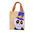 Pikkukuva 2 / 2: Pellavainen Halloween-elementti-kassin käsilaukku karkkeja, suklaata ja juhlan koristeluun (Luuranko)