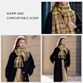 Miniatyrbillede 5 af 7: Dametøj Vinter Varmt Sjal Plaid Tassel Blødt Sjal Mode Chunky Tæppe Sjal Wrap Shawl, 67cm*178cm