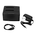 Miniatyrbild 2 av 8: Hårddiskläsare USB 3.0 till SATA I II III Dubbelfack Extern HDD Dockningsstation Offline Klonkopiering för 2,5 tum 3,5 tum HDD SSD EU-kontakt
