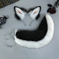 Miniatyrbillede 6 af 6: Katteører Ulve Rævører Dyr Sød Pandebånd Tilbehør til Halloween Jul (Ører + Hale Sæt)