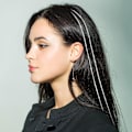 Miniatyrbillede 6 af 6: Rhinestone Hårkæder til Kvinder, Hårforlængelser Hårklips i Hårfletning Klips Lange Rhinestone