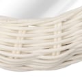 Miniatyrbillede 5 af 8: Dekorativt Spejl Hvid Kanin Formet Retro HD Rattan Spejl til Badeværelse Soveværelse