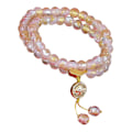 Miniatyrbilde 1 av 5: Håndlaget armbånd med gullfolieglassperler, flere lag strekkbare elastiske armbånd, for meditasjon for menn og kvinner