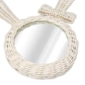Miniatyrbillede 3 af 8: Dekorativt Spejl Hvid Kanin Formet Retro HD Rattan Spejl til Badeværelse Soveværelse