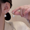 Miniatyrbillede 6 af 7: Sølv nåleørering mode øreringe fe små friske enkle temperament smykker