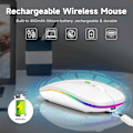 Pikkukuva 2 / 6: Langaton PC-hiiri Bluetooth ja langaton yhteys tietokoneelle, kannettavalle tietokoneelle ja MAC:lle, latautuva LED