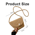 Miniatyrbillede 2 af 5: Flettet Clutch Taske Halm Pung Til Piger Sommer Strand Crossbody Håndtasker