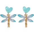 Miniatyrbilde 1 av 5: 1 par Dragonfly øredobber, lette akryl øredobber i farger, dame- og jentemote smykker, gave