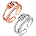 Miniatyrbillede 1 af 5: Anti-angst Ringe til Kvinder Mænd Unisex Justerbar Stabling Spinde Worry Ring