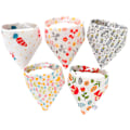 Miniatyrbild 1 av 5: Organiska Bomullsbandana-Snuttefilt i Pastellfärger, 5-pack, Ensamma Färger för Pojkar och Flickor