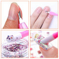 Miniatyrbillede 6 af 6: 30 stk. Negle Cuticle Trimmer Remover Plastikhåndtag Cuticle Pusher Gummi Negle Rengøringsmiddel Dobbelt Hoved Død Hud Cuticle Gaffel Neglekunst Værktøjer