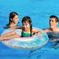 Miniatyrbild 4 av 6: Uppblåsbar Pool Float Tube, Transparent Badring med Färgglada Glittrande Glitter Sommarvattenkul Floats Pool Tube Floats Ring Leksaker Strand Pool