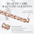 Miniatyrbillede 3 af 6: Elegant Titanium Rustfrit Stål Magnetisk Armbånd til Kvinder 8,5\" Justerbar med Gratis Led