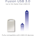 Pikkukuva 2 / 5: 64GB USB 2.0 -muistitikku Kannettava USB-asema Vedenkestävä metallinen miniasema hopea
