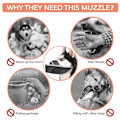 Miniatyrbild 6 av 6: Hundmunstycke, Luftnät Andningsbart och Drickbart Husdjursmunstycke för Anti-Biting Anti-Barking Licking(Grå)
