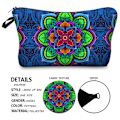 Miniatyrbillede 3 af 6: Mandala Trykt Mønster Makeup Taske Kvinders Clutch Taske Multifunktionel Rejsetaske