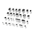 Miniatyrbild 6 av 8: 28 Formar Hollow Punch Cutter Set Rektangulär Högkolstål Läder Die Cutter Läderverktyg för Läder