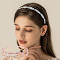 Miniatyrbilde 5 av 5: Blomsterdesign Rhinestone Krystall Bryllupshodeband Brudesmykker Enkelt Design Brudeshodeband
