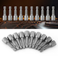 Miniatyrbild 1 av 8: 10-pack 1/4\" Skaft Metric Hex Socket Magnetisk Mutterdragare Set för Elborrar