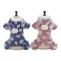 Pikkukuva 1 / 6: 2 Pakkaa Pieniä Koiran Pyjamia, Haalarit, Talvivillainen Pennun Huppari Pyjama Asuste 4 Jalkainen Takki Vaatteet (Sininen+Vaaleanpunainen)