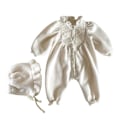 Miniatyrbild 1 av 5: Nyfödd Babyflicka Romper Höst Outfit Långärmad Bodysuit Vinterkläder för Fotosession