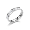 Miniatyrbillede 1 af 6: 4 mm Titanium Evighedsring til Kvinder med Kubisk Zirkonia - Jubilæums- og Forlovelsesring - Størrelse 5-8