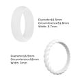 Miniatyrbillede 3 af 6: 8 Pak Silicone Bryllupsring til Kvinder, Tynd og Flettet Gummi, Mode, Farverig, Behagelig Pasform, Hudvenlig