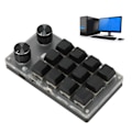Miniatyrbild 1 av 8: Mini Tangentbord med Knappdesign, Röd Switch, Dubbla Lägen, Plug and Play, Mekaniskt Programmerbart Tangentbord för Spel, Kontor, Media, 12 Tangenter med 2 Knoppar