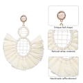Miniatyrbilde 3 av 5: 2 par Raffia runde øredobber - Boho Drop Straw øredobber - Geometriske hengende øredobber for kvinner, jenter