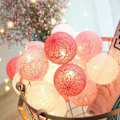 Miniatyrbild 5 av 5: Cotton Ball String Lights, 20st LED Cotton Ball Lights, batteridrivna 3CM Cotton Ball Fairy Lights för alla hjärtans dag, bröllop, fest, hem