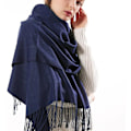 Miniatyrbilde 2 av 7: Kvinners Tykk Myk Kashmir Ull Pashmina Sjal Wrap Sjal - Varmt Ensfarget Stole
