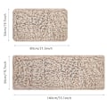 Miniatyrbillede 1 af 2: 2 stk. / sæt Chenille Anti-slip Vandabsorberende Skridsikker Måtte Badeværelse Stue (Kamel)