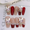 Miniatyrbilde 4 av 5: 16 stk Negle Rhinestones Skinnende Legering 3D DIY Negledekorasjon Kaninhodeform Inlagt Diamant for Neglekunst med Rhinestones Perler