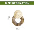 Miniatyrbilde 2 av 5: Raffia-vevde øredobber, harpiks øredobber Rattan øredobber Straw Wrap øredobber Sommer Drop Dangling øredobber for kvinner tenåringsjenter