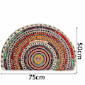Miniatyrbild 4 av 5: Halvrund dörrmatta, Halvcirkel badrumsgolvmatta, Mandala Boho Bohemian Non-Slip Välkommen Entré Way Absorberande badmatta, Mikrofibertuftad inomhus