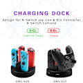 Miniatyrbild 2 av 5: Laddstation Docka för 4 Nintendo Switch Host-laddare Kontroller Två externa USB-strömutgångsgränssnitt