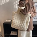 Miniatyrbilde 6 av 6: Steppet Tote Bag for Kvinner Puffy Bag Quiltet Bag Lett Puffy Tote Bag Quiltet Padding Skulderbag