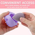 Miniatyrbillede 5 af 8: 2 stk. Makeup Svampeholder, Beauty Blender Holder, Pudderpude Opbevaring, Åndbar Makeup Svampeetui til Forretning eller Rejse (Blomster Hul)