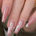 Miniatyrbillede 2 af 5: Aftagelige falske negleplader i model, lange negle, Ballet Nail tip, Negleplader (24 stk)