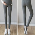 Miniatyrbillede 5 af 8: Leggings Ydertøj Plus Size Tynd Sektion Mave Støtte Elastisk Blyant Bukser Høj Talje Bukser til Gravide Mørkegrå XL